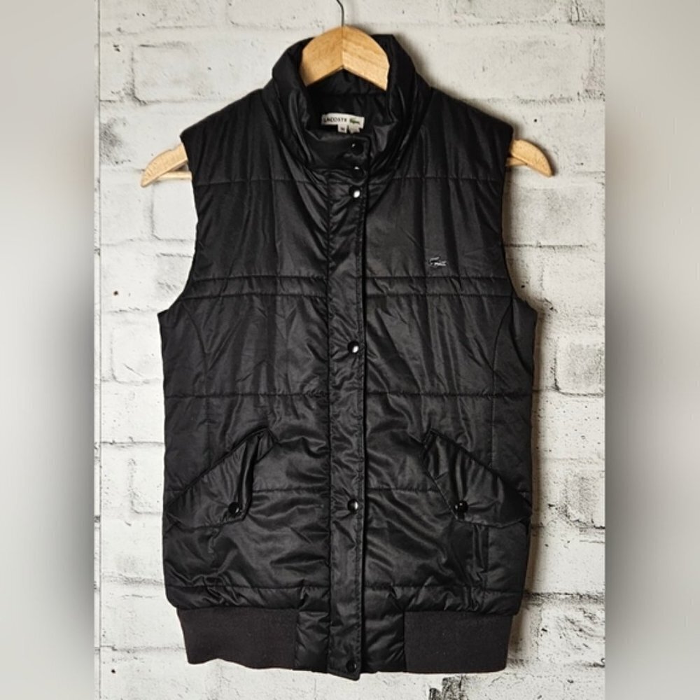 Lacoste Women's Black Puffer Vest.